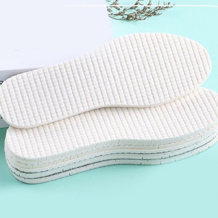 4 Pairs Odor Resistant Terry Cloth Latex Insoles Lightweight Design Shoe Inserts Cushion for Barefoot Shoes Size 35-46
