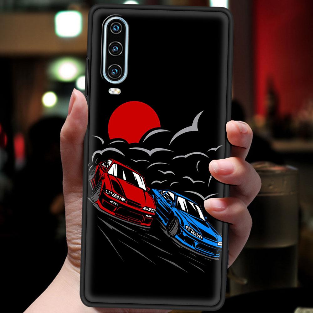 Japan JDM Sportwagen Männlich Männer Handyhülle Für Huawei P30 Lite P50 Pro P20 P40 Lite E P Smart Z 2021 Y6 Y7 Y9 2019 Y6p Y9s Hülle