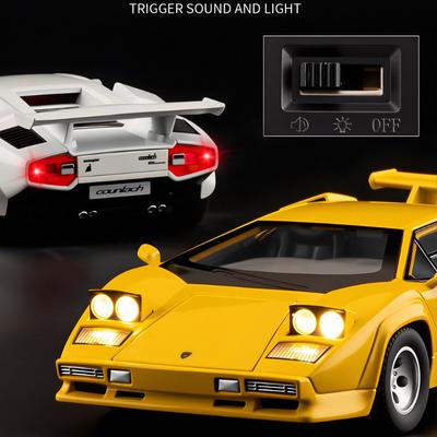 1:24 Countach LP500S Alloy Car Model Simulation Diecast Metal Sports Car Model Sound Light Collection Children Toy Gift