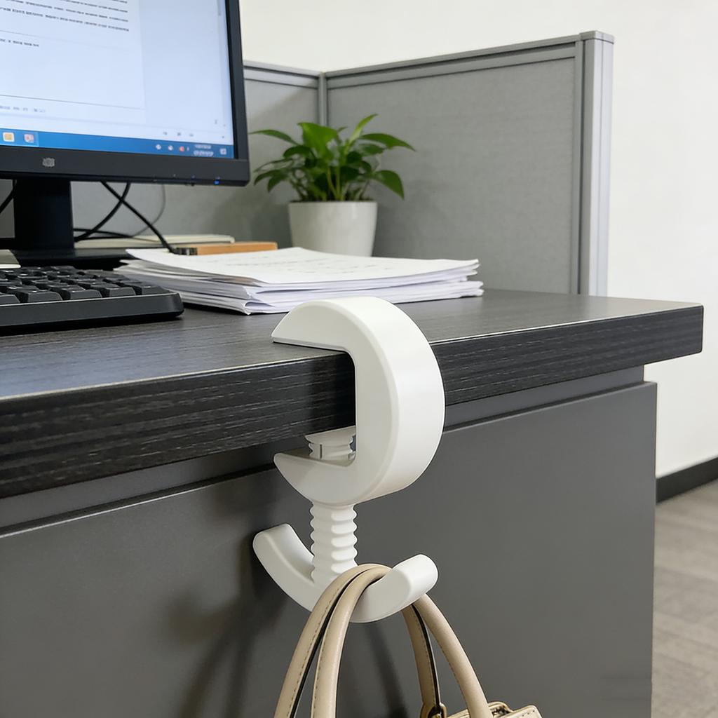 1pc C-Shaped Adjustable Desk Hook, PLA Eco-Friendly Multifunctional Home Space Saving Organizer
