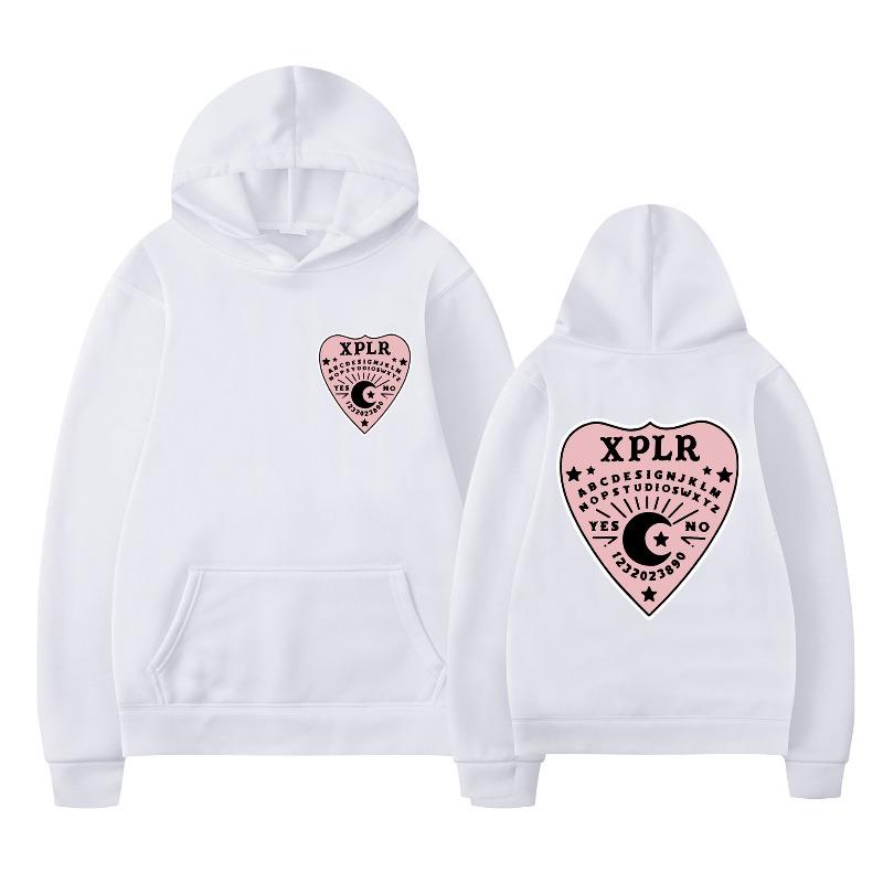 XPLR2D Print Fashion Sweatshirt Hip Hop Casual Unisex Autumn Winter Fleece Y2K Clothes Streetwear Tops Oversize