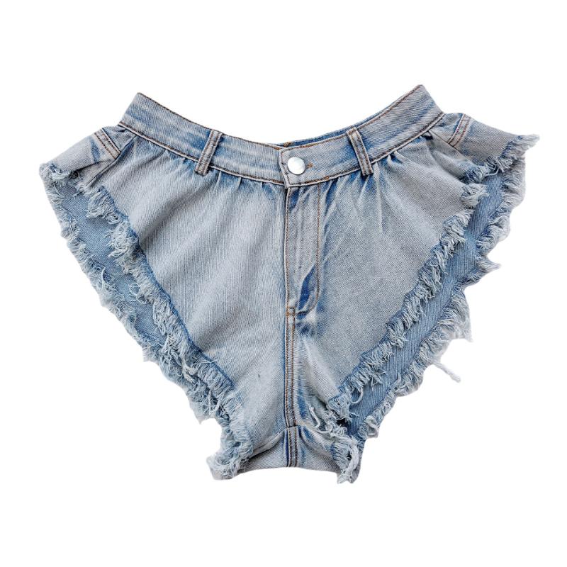 

Літні жіночі джинсові шорти Повсякденні вільні рвані джинси Шорти Джинсові шорти Штани L світло-синій колір