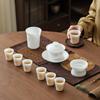 Ice Jade Porcelain Kung Fu Tea Set with Gaiwan - High-End Company Gift Box