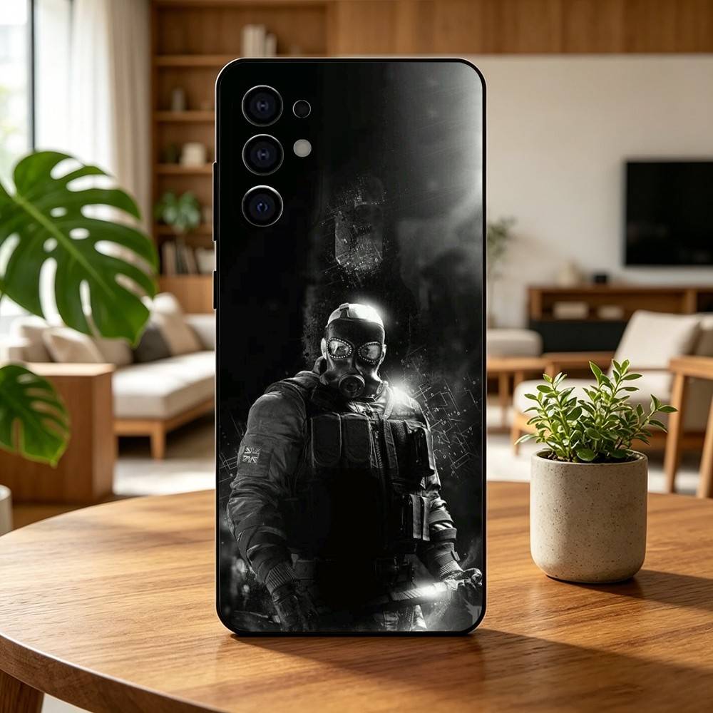 Für R-Rainbow S-Six S-Siege Handyhülle Für Samsung S25,S24,S21,S22,S23,S30,Ultra,S20,Plus,Fe,Weiche Silikon Schwarze Hülle