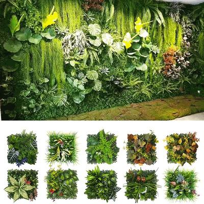 Grüne künstliche Pflanze Wandrasen 25*25cm DIY Kunstrasenmatte Blumenwandpaneel Kunststoff DIY Pflanzenpaneel Heimdekoration