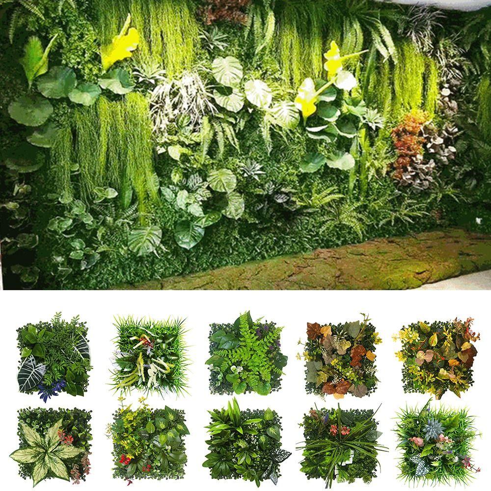 25*25cm Simulation Turf Sheet Green Fake Green Grass Mat Garden Grass Wall Home Decoration