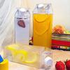 Square Plastic Milk Bottle Leak-Proof Rotating Seal Cap Bottle Coffee And Tea Bottle