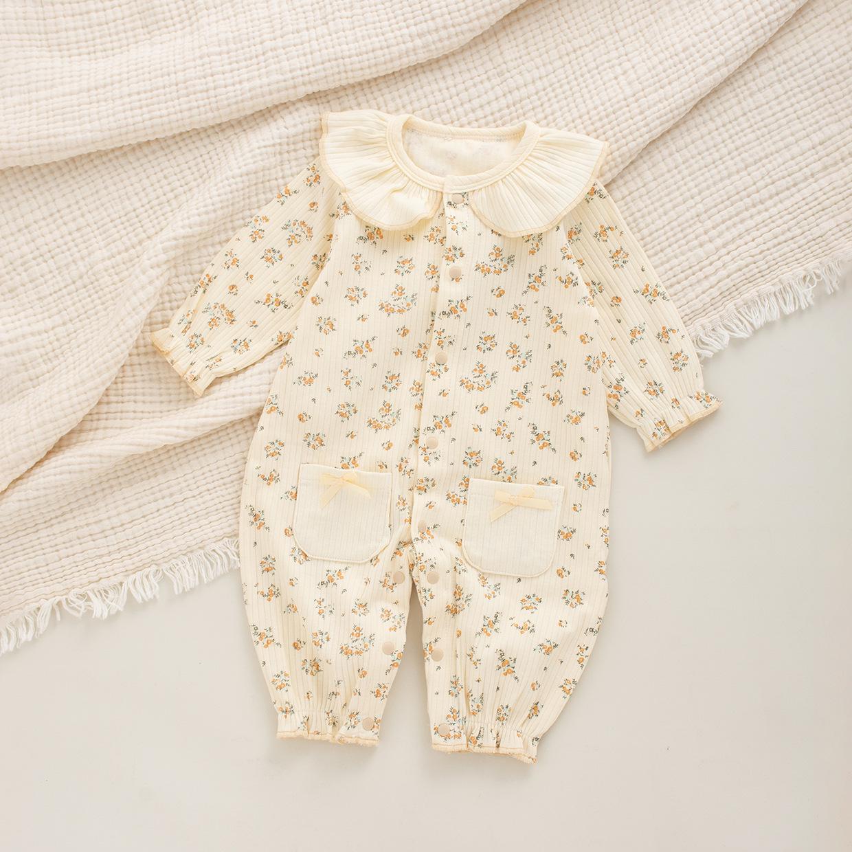 

Комбинезон Four Seasons A-Type с цветочным принтом из хлопка для девочек - весенне-летний наряд принцессы для празднования 100 дней 66cm