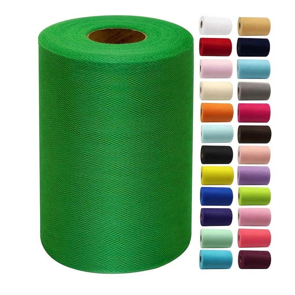 1pc Tulle Fabric Rolls 15cm/6 Inch By 100 Yards (300 Feet) Fabric Spool Tulle Ribbon For DIY Emerald Green Tutu Bow Birthday
