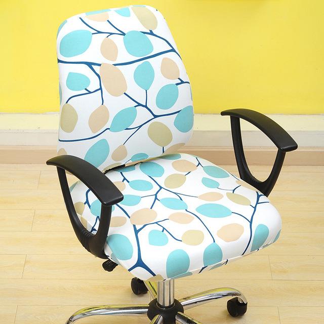 Printed Stretch Split Seat Cushion Cover Soft Stretchy Computer Sectional Chair Covers Home Decor Rotating Lift Office Dining Chair Protectors