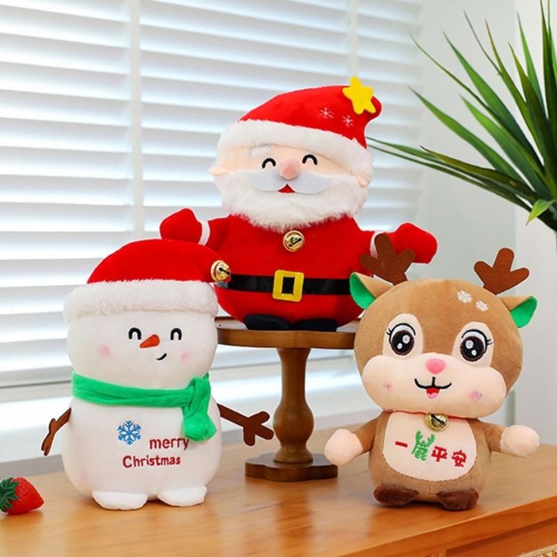 Christmas Plush Doll Christmas Stuffe Animal Toy Table Ornament Christmas Reindeer Plush Toy Gift for Women Girls