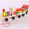 Wooden toys digital shape drag small train educational early childhood education building block baby enlightenment teaching aids