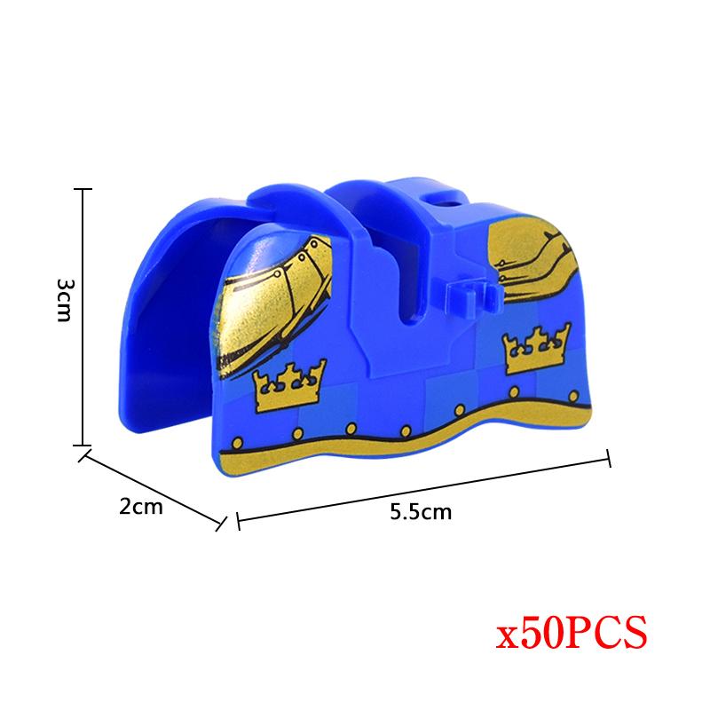 MOC 50 Stück Mittelalter Militär Mittelalter Ritter Kriegspferd Rüstung Pferdeleine Actionfiguren Bausteine Steine Spielzeug Kindergeschenk