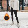 Damen-Leggings, hohe Taille, Samt, verdickt, warm, schmale Passform, Yogahose mit Taschen, Herbst-Winter-Leggings