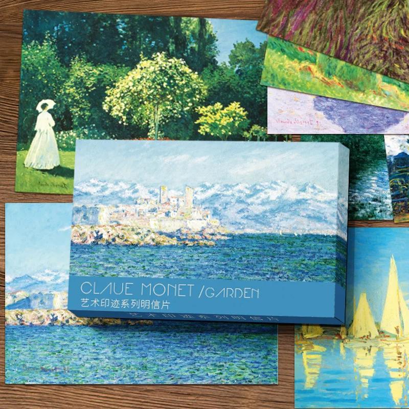 30 Blätter/Los Neue Claude Monet Ölgemälde Postkarten Vintage Monet Kunst Malerei Postkarten Gruß Wunschkarte Mode Geschenk