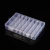 Transparent 24-Grid Plastic Storage Box for Nail Art, Rubber Bands, and Cosmetics