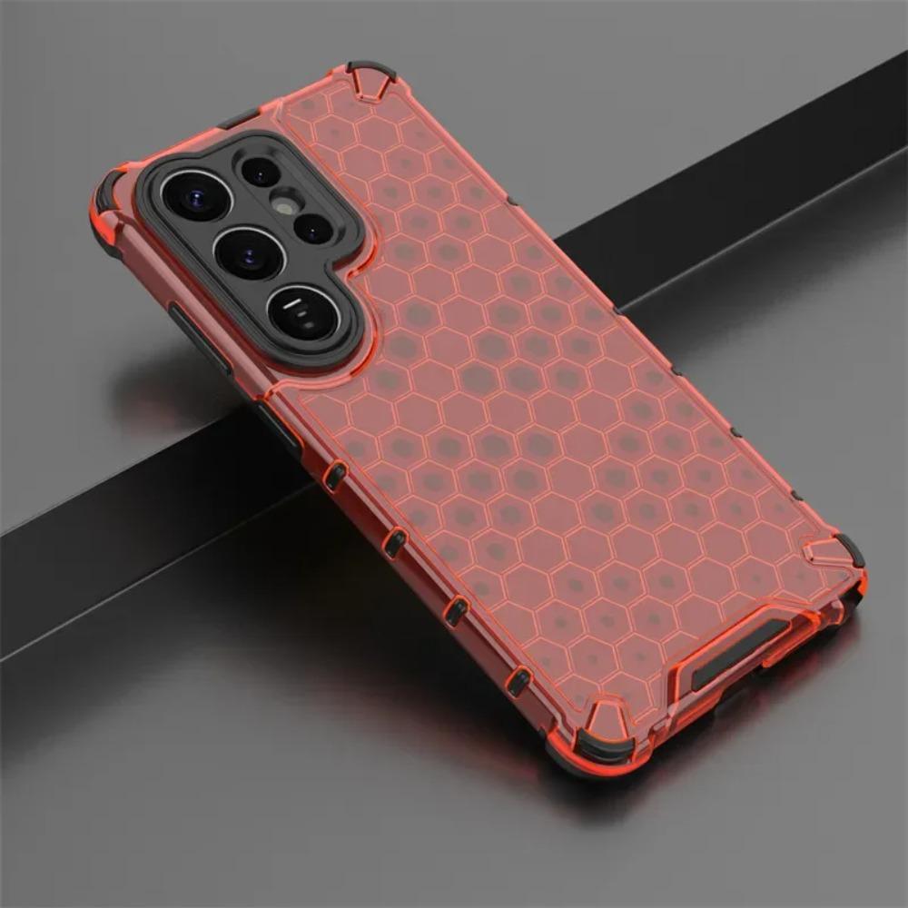 Honeycomb Style Bumper Phone Case for Samsung Galaxy S26/25/24/23 Ultra Plus S26 25Edge S23 FE Airbag Armor Rugged Protect Cover