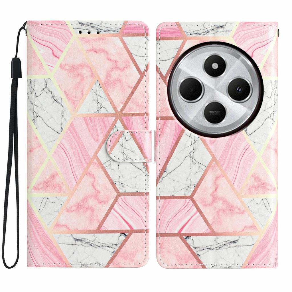 For Xiaomi Poco C75 4G/Redmi 14R 5G/14C 4G Wallet Case PU Leather Pattern Printing Stand Phone Cover with Strap