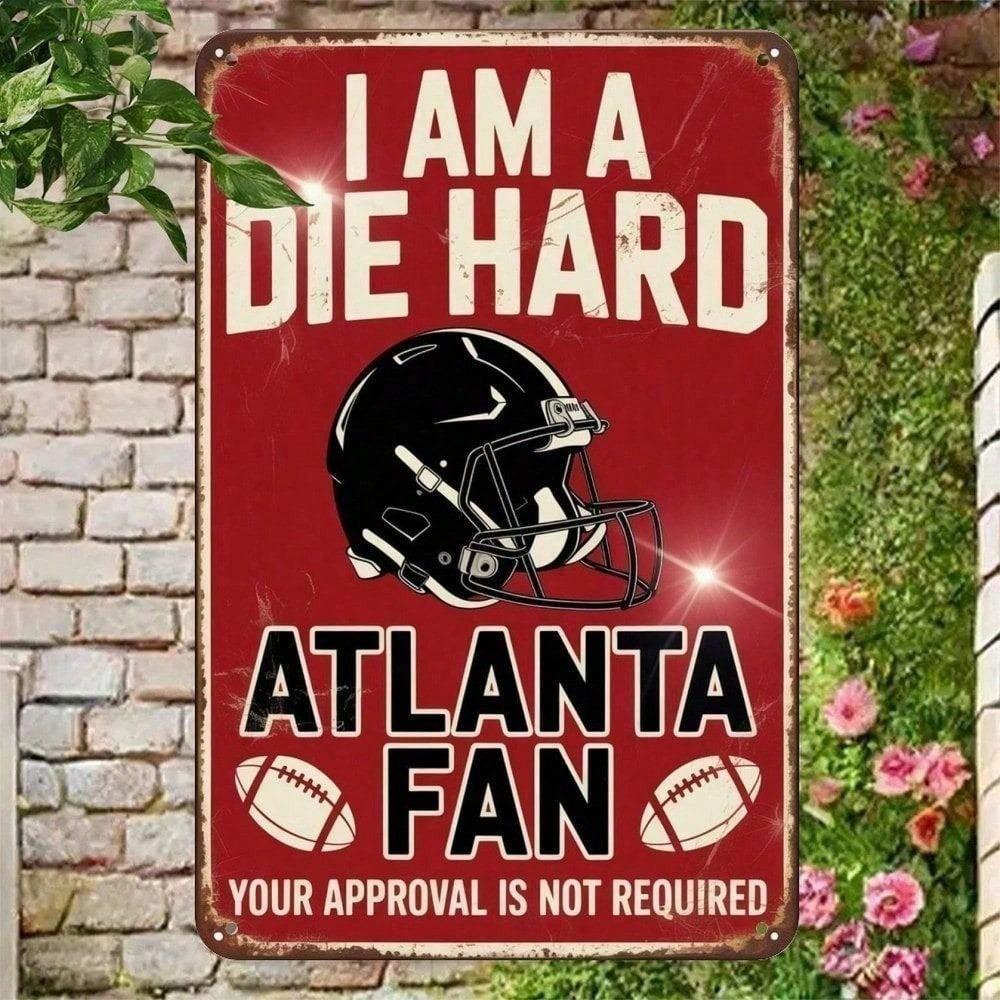 Atlanta Falcons NFL Vintage Tin Sign Retro Metal Wall Decor 8x12 Inch for Man Cave Bar