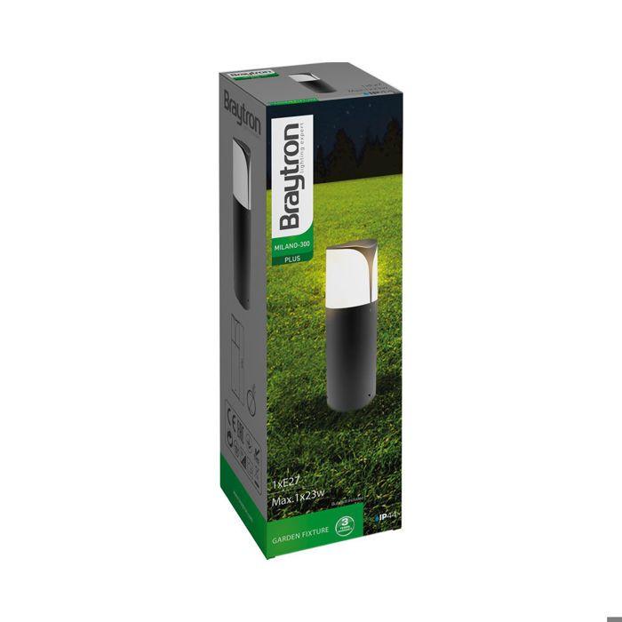 Borne extérieure E27 IP44 23W en Aluminium Gris