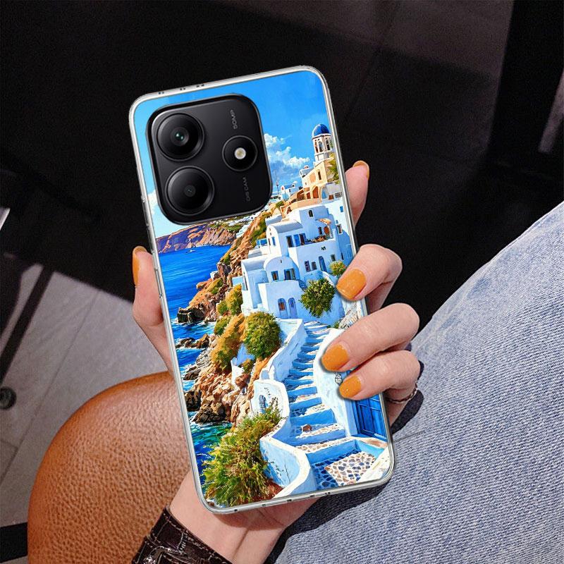 

Greece In Summer Santorini Phnoe Case for Phnoe Case for Xiaomi Redmi Note 15 14 14S 13 Pro Plus 12 12S 11S 11E 10S 10 11T 5G Un Redmi Note 14S