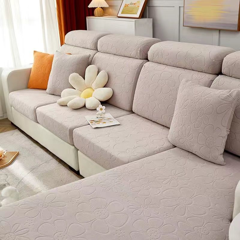 Suede Sofa Cushion Four Seasons Universal Non-Slip Modern Cover Sofa Cover All-Inclusive Elastic Sofa Cushion Simple Cushion