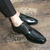 Fashion Fashion Woven Design Oxford Shoes Business Pointed Formal Leather Shoes Brogue Lace Up Moccasin Brown Black Wedding Shoes