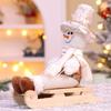Champagne Sled Sitting Doll Santa Claus Cartoon Christmas Decorations Exquisite Soft Snowman Desktop Doll Festive Decor