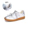 Leather women's summer new square head flat-soled sports shoes women's casual single shoes versatile