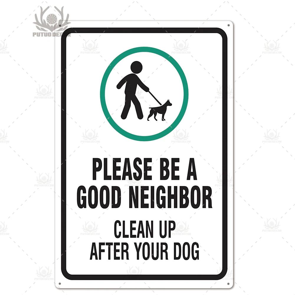 Beware Vintage Tin Sign Plaque Metal Plate Guard Dog Signs for No Trespassing Farmhouse Wall Art