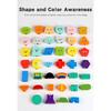 Wooden Children's Character Expression Bead Columns Colorful Sorting Toys Shape Stringing Matching Educational Building Blocks