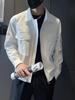 Trendy Men's Solid Color Multi-Pocket Workwear Jacket for Spring & Autumn