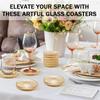 Glass Candle Holders,Crystal Pillar Plates Modern Coasters for Drinks,Centerpiece,Home Decor,Wedding,Halloween,Christmas,Party
