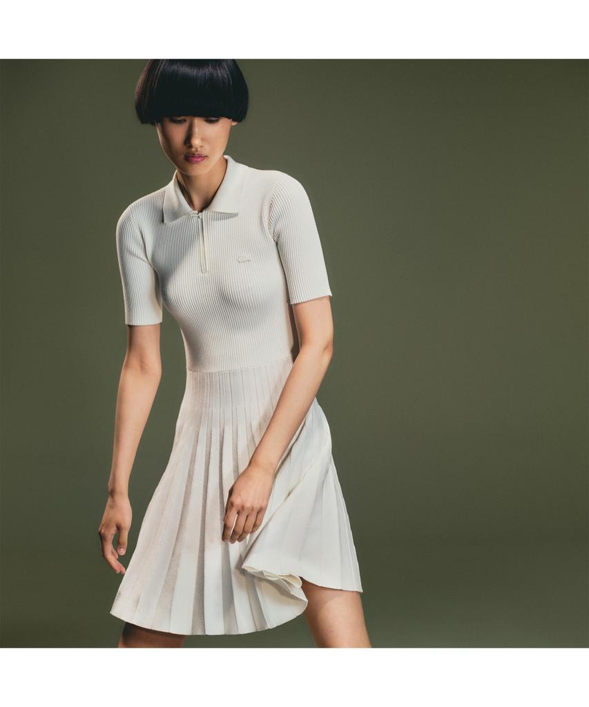 Lacoste Women'S 3D Rib Knit Short Sleeve Polo Dress Ef5803-55N 70V
