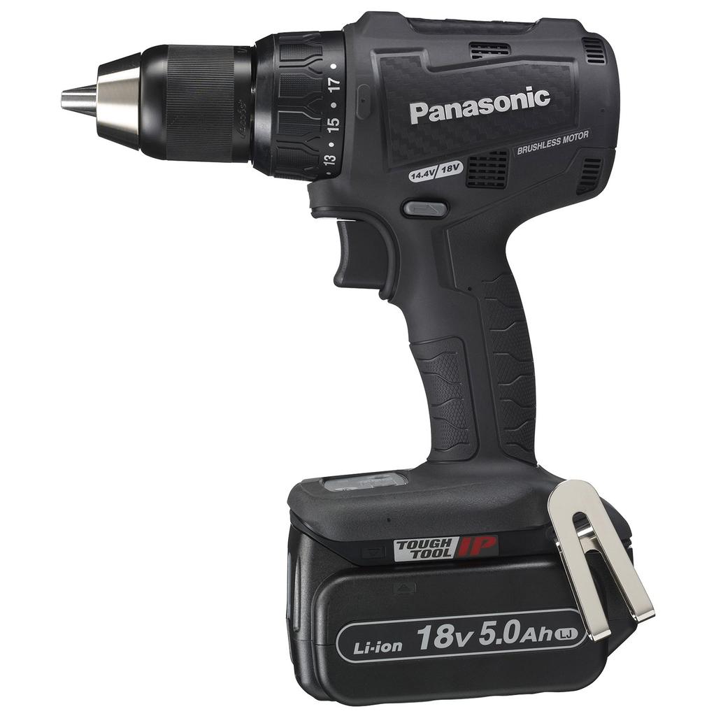Panasonic EZ79A2 Dual Cordless Drill Driver with Vibration with Speed Limit Two 18V Battery and Case Black (14.4V/18V) Function, Setting, IP56,