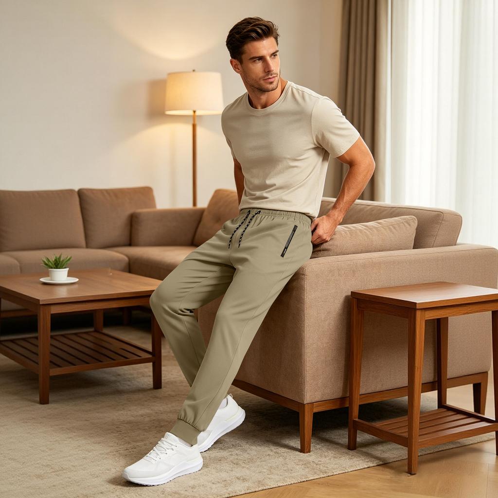 Men Lightweight Athletic Jogger Pants Quick Dry Running Golf Elastic Fitness Tapered Sweatpants Comfortable Workout Bottoms