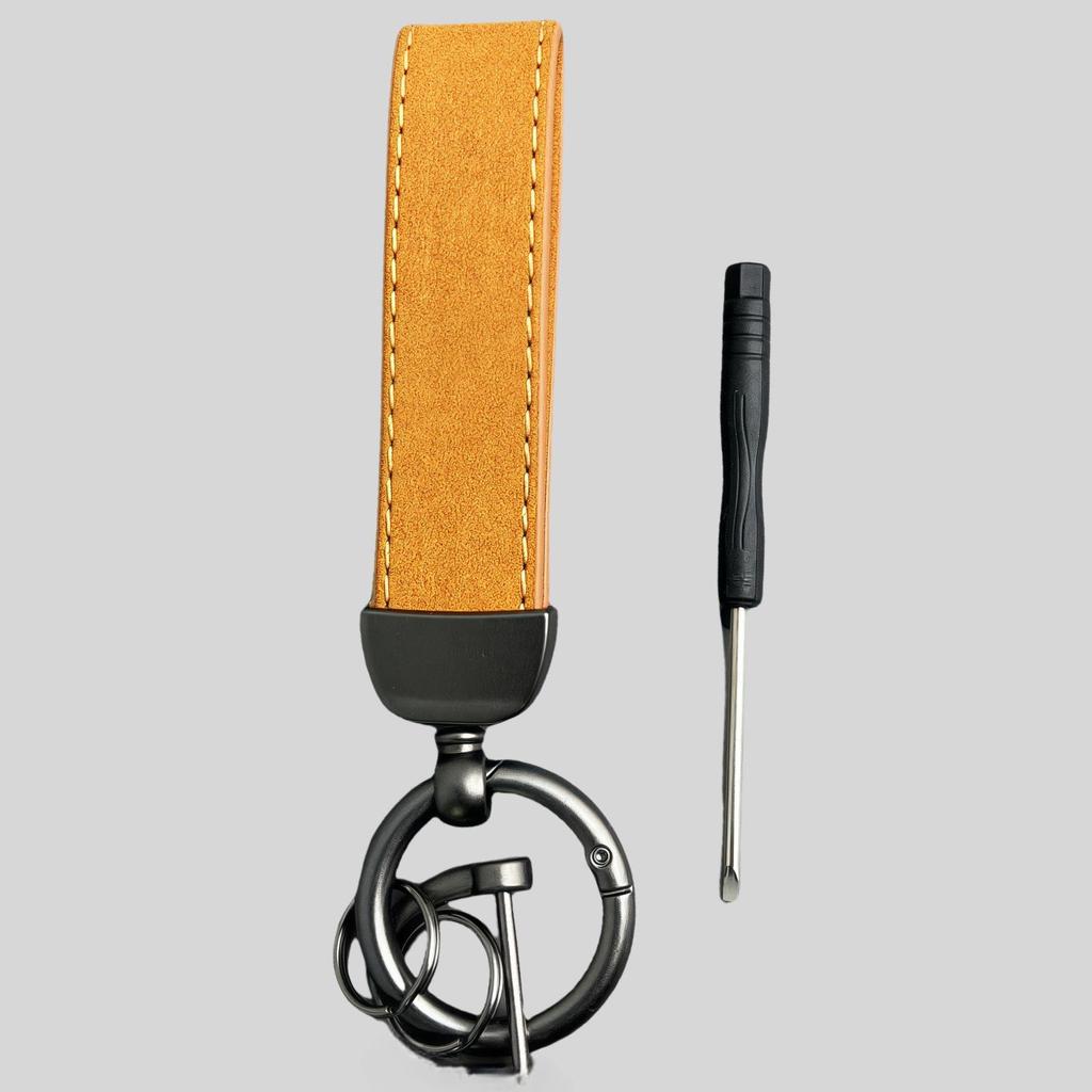 Suede Anti-Lost Keyring with Embossable Logo