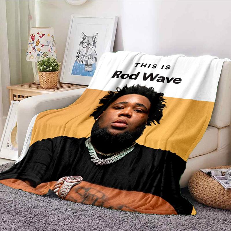 HOT Rod Wave 3D Print Rapper Star Soft Plush Blanket,Flannel Throw Blanket for Living Room Bedroom Picnic Bed Sofa Cover
