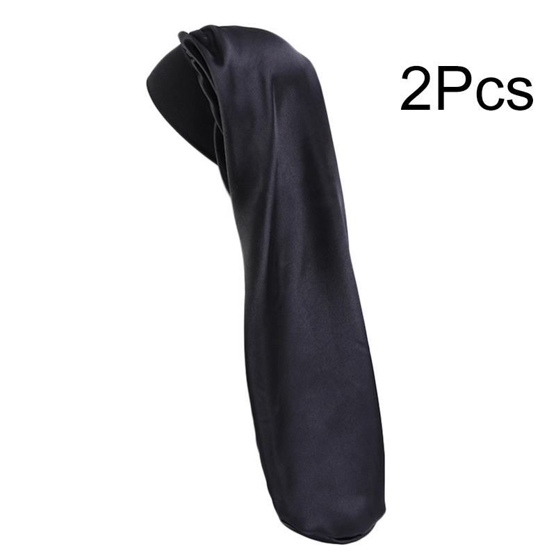 1Pc Women Solid Color Hair Hat Double Sided Silk Satin Bonnet Long Hair Polyester Night Sleep Cap Dreadlocks Braids