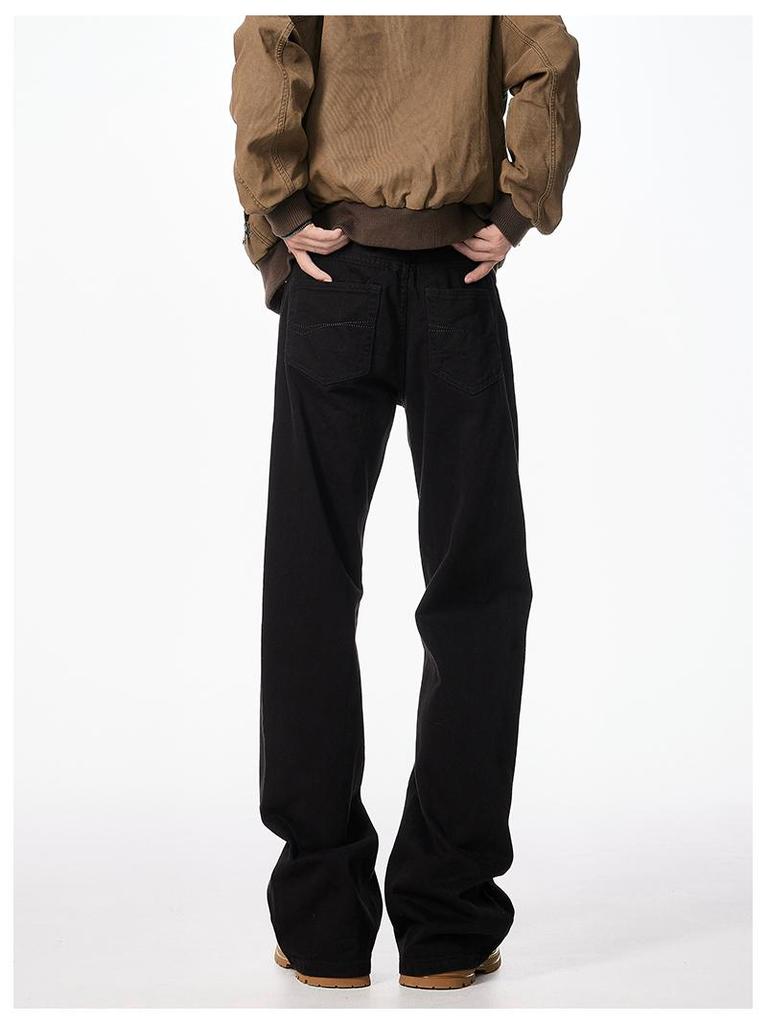 Paris Youth Bootcut Scimitar Jeans: Men's Autumn/Winter Loose-Fit Micro-Flare Straight Leg Pants