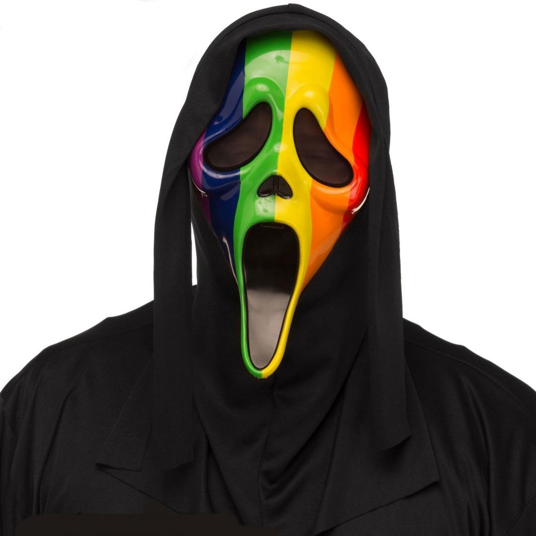 New model that will have you screaming6Ghost Face Mask cos Skull Ghost Mask Horror Party Scary Mask Prank Face Rainbow Scream