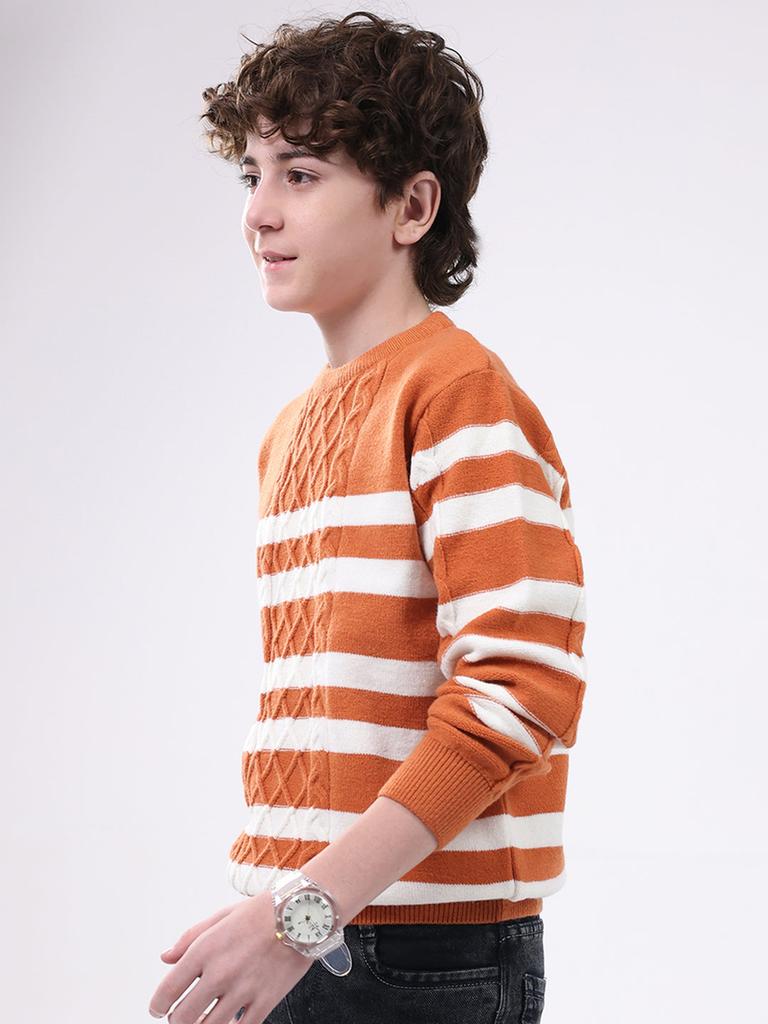 Monte Carlo Boy Regular Fit Rust Pullover