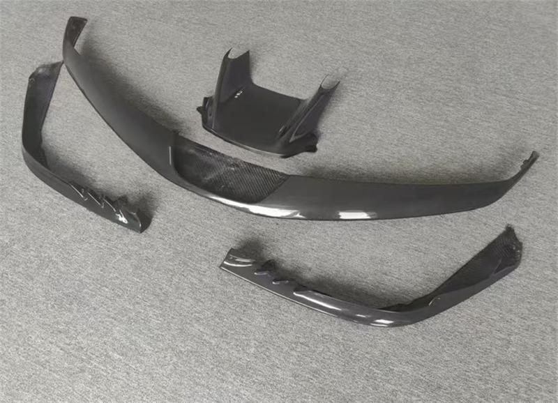 For Ferrari SF90 Real Dry Carbon Fiber Front Lip Front Bumper Lower Lip Under Air Intake Wrap Corner Spoiler Splitter Body Kit MQ1