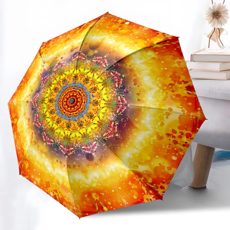 

1pc Mandala Art Automatic Umbrella - Automatic Opening And Closing, Sturdy Iron Frame, Formal Occasions yy251018181