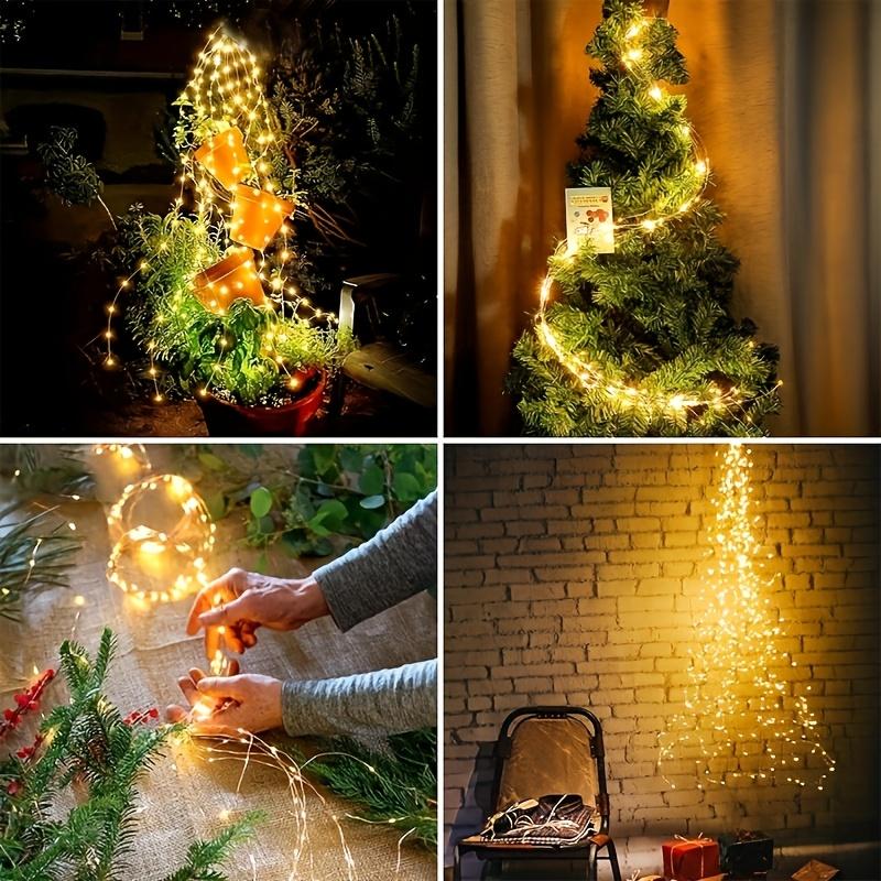 LED Solar Firefly Bunch Light 8 Mode Fairy Copper Wire Horsetail Waterproof String Light for Outdoor Garden Christmas Decor Lamp