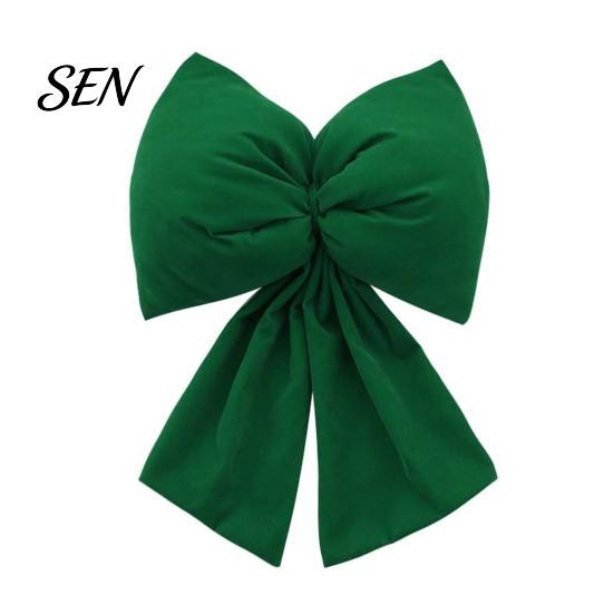 Decorative Velvet Bows for Wreaths Christmas Flocked Fabric Bow, Large Red Bow with Hanging Strap, Mall Window Displays Festive Pendant Tree, Holiday