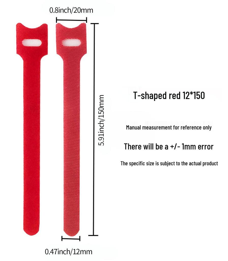 Nylon T-Type Self-Adhesive Hook and Loop Cable Ties