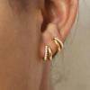 Elegant Double Layer Gold Chunky Hoop Earrings for Women Fashion Exaggerated Smooth C-Shaped Drop Earring Statement Jewelry Gift