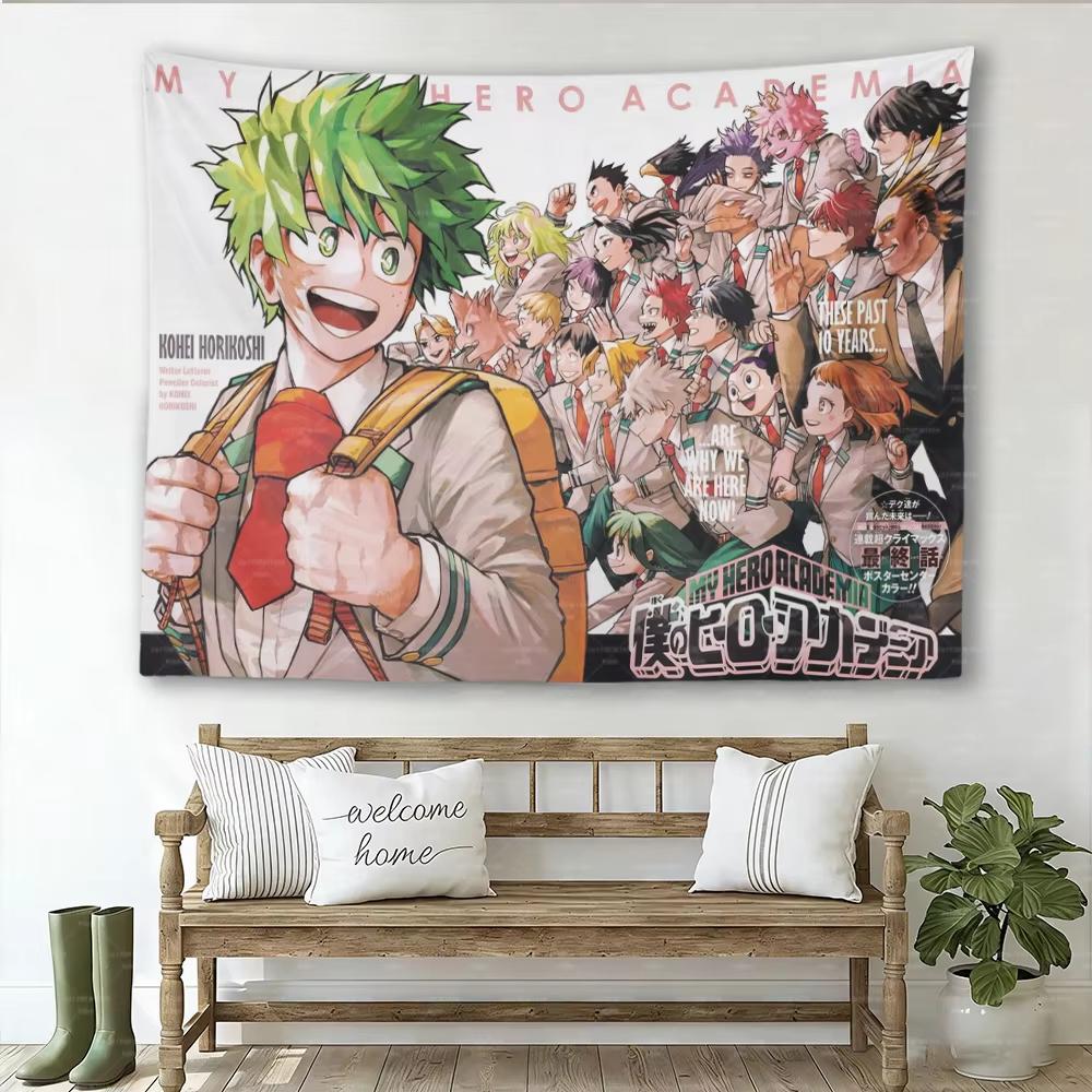 My Hero Academia Class 1-A Large Tapestry, Deku Bakugou Large Wall Tapestry, Anime Room Decoration Items for Bedroom Dorm 100X70CM