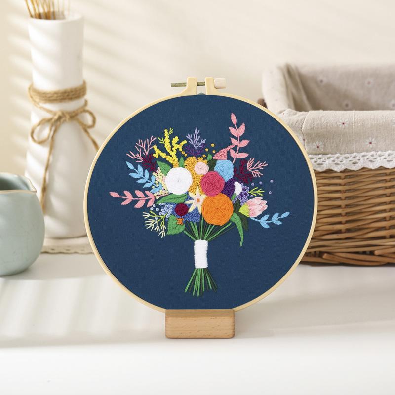 New Diy Handmade Embroidery Material Bag Flower Bouquet Hand Bouquet European Love Lover